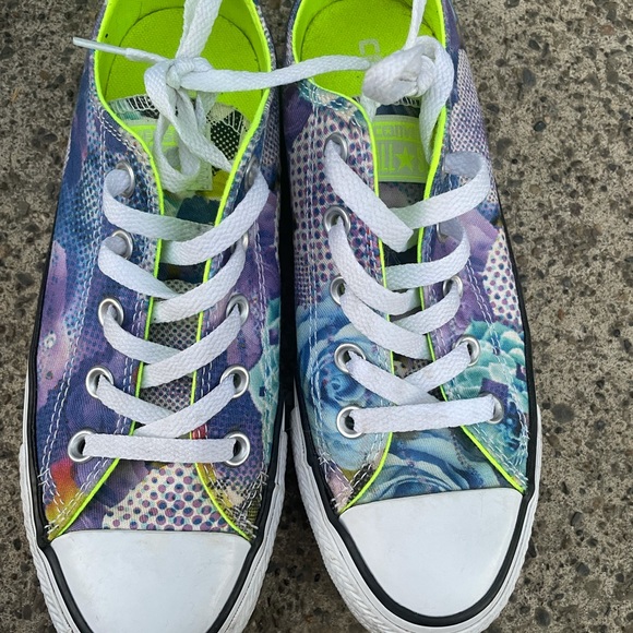 Converse Shoes - Converse All Star. Blue/purple/lime accents. Size6